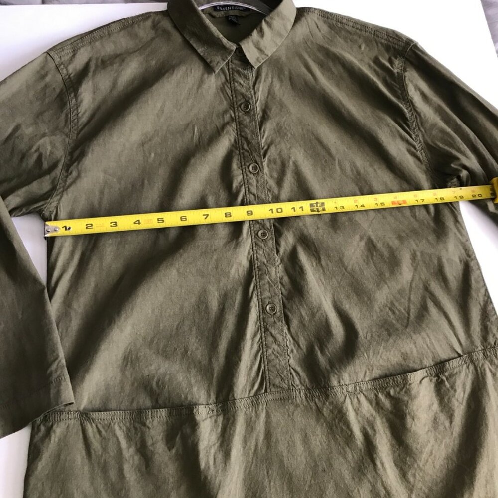 Eileen Fisher XS Dress Linen Button front Pockets High Low hem size XS - Picture 10 of 15
